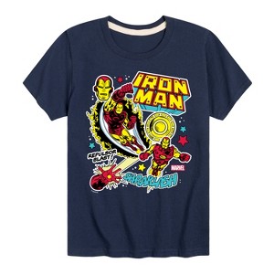 Boys' - Marvel - Iron Man Sticker Style Short Sleeve Graphic T-Shirt - 1 of 4
