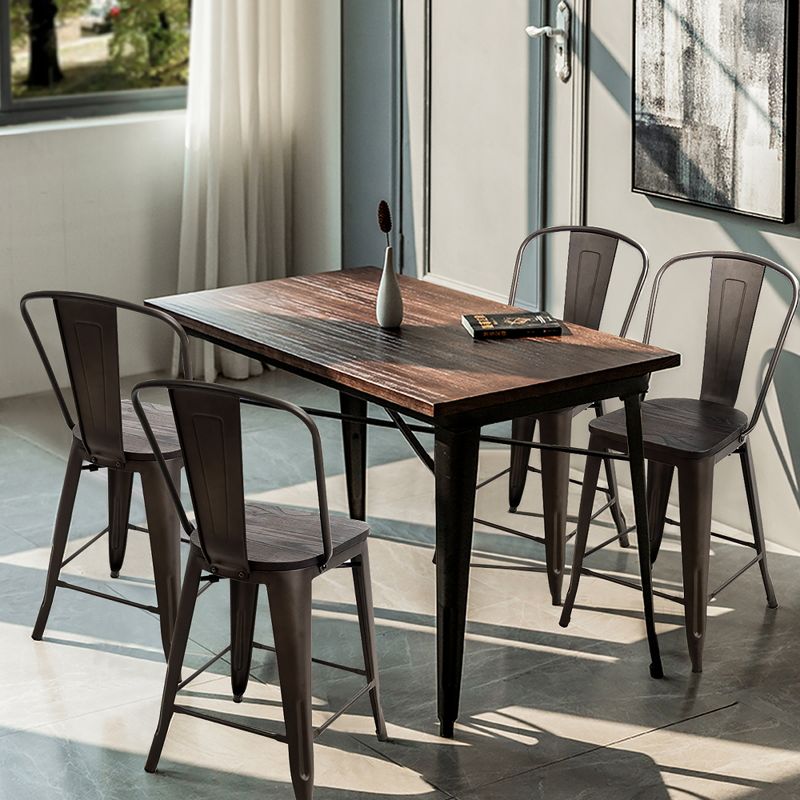 Costway Set of 4 Tolix Style Metal Dining Chairs w/ Wood Seat Kitchen, 2 of 11