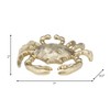 Coastal Crab Figurine - Decorative Gold Aluminum Metal Sculpture - Nautical Accent for Home, Office, Bedroom, Living Room - 7" Metallic Gold - 2 of 4