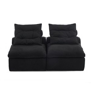 TIRAMISUBEST 39 inch Compression Sofa 2/4/6 Seats Chenille Foldable Floor Bed Fixed Frame Single Seater Boneless Modular Living Room Bedroom - 1 of 4