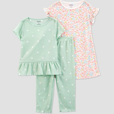 Carter's Just One You® Toddler Girls' 3pc Gown Pajama Set