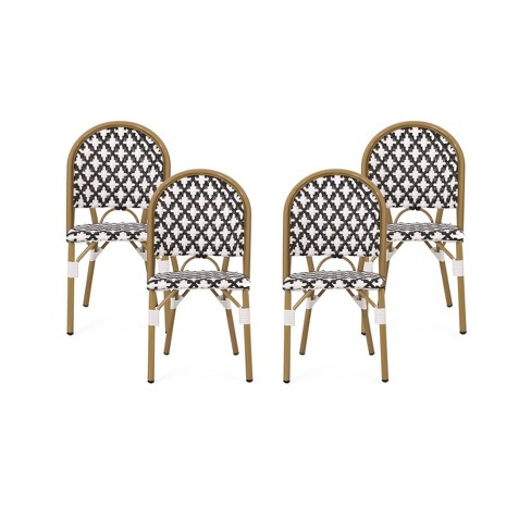 Black and white outlet outdoor bistro chairs