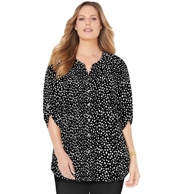 Catherines Women's Plus Size Breezeway Georgette Blouse