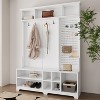 CAVINAS Hall Tree with Bench and Storage Shelves Modern Coat Rack with Hooks and Pegboard for Foyer - 2 of 4