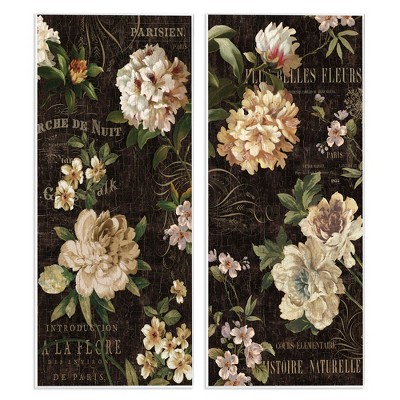 Stupell Industries Vintage French Typography Flowers, 7" x 17"