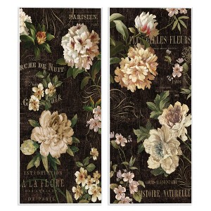 Stupell Industries Vintage French Typography Flowers, 7" x 17" - 1 of 4