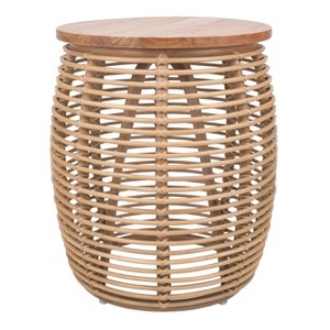 New Pacific Direct Iris Round Rattan End Table - 1 of 4