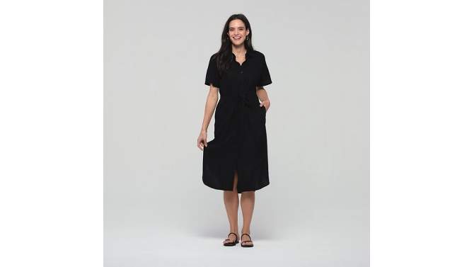 Women's Short Sleeve Linen Midi Shirtdress - A New Day™, 2 of 12, play video