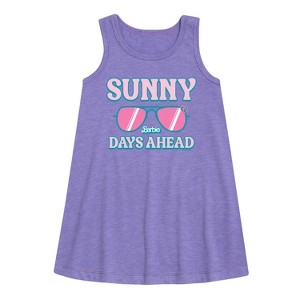 - Barbie - Sunny Days Ahead Graphic Sleeveless Aline Dress - 1 of 2