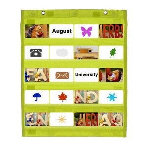 Unique Bargains Magnetic Wall Hanging Small Double-Sided Classroom Pocket Chart - 1 of 4