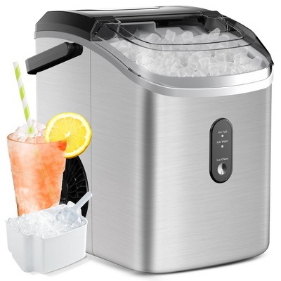 EUHOMY 34 Lbs. Countertop Nugget Ice Maker, Silver