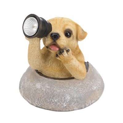 10" Polyresin Puppy with Telescope Solar Light - Zingz & Thingz