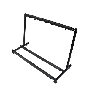 7 Guitar Stand Rack Metal Construction Multi Guitar Rack Guitar Organizer, Foldable Guitar Holder Stand With Padded Foam Tubing for Guitars Basses - 1 of 4