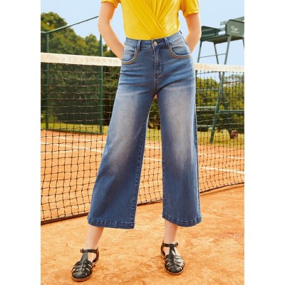 Luck of the Stylish Wide Leg Crop Jeans