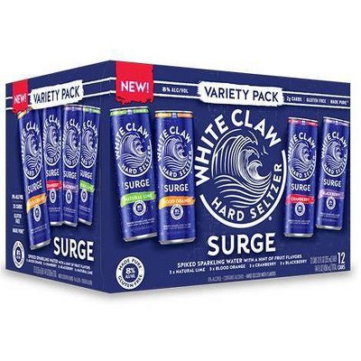 White Claw SURGE Hard Seltzer Variety Pack - 12pk/12 fl oz Slim Cans