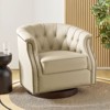 Perry Chesterfield rocker and swivel genuine leather chair | ARTFUL LIVING DESIGN-WHITE - 2 of 4