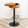 CAVINAS Round Storage Bar Stool, Height Adjustable Barstool, 360° Counter Height Swivel Dining Chair, PU Leather Padded Seat, Armless Bar Chair- 2PCS - 2 of 4