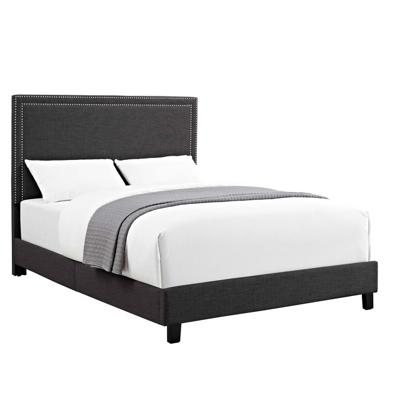 Emery Upholstered Queen Platform Bed Charcoal Black - Picket House Furnishings, 3 of 10