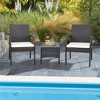 MOEPISY 2 Pieces Patio Wicker Dining Armchair Set with Soft Zippered Cushion - 3 of 4