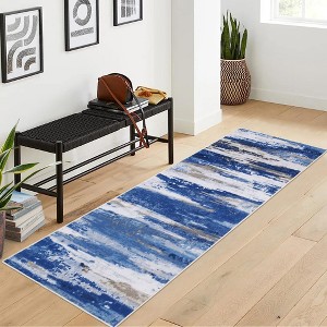 Modern Abstract Area Rug Boho Rug Bedroom Office Dining Room Washable Area Rug, 2x6 - 1 of 4