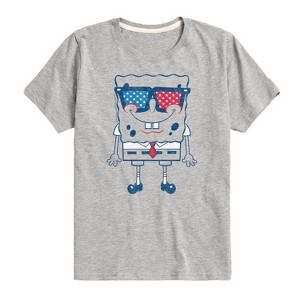 Boys' - SpongeBob SquarePants - Flag Fill Sunglasses Short Sleeve Graphic T-Shirt - 1 of 4