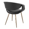 LumiSource Set of 2 Curvo Upholstered PU Chair Antique Copper Metal/Black - 4 of 4