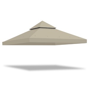 Yescom 10x10Ft Gazebo Top Replacement 2 Tier PU Water Resistance Outdoor Canopy Cover Patio Garden Outdoor Party Gray - 1 of 4