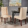 Lyngins Contemporary Tufted Dining Chairs (Set of 2), Button Diamond Stitch Kitchen Chair, Living Room Chair with High Wingback & Birch Wood Legs - 2 of 4