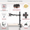 Barkan 13" - 34" Flat / Curved Monitor Desk Mount, Full Motion  - Height Adjustment, Rotate, Fold, Swivel & Tilt - 3 of 4
