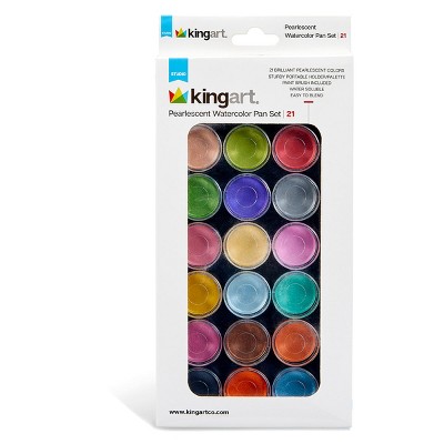 KINGART Watercolor Paint 21 Pearlescent Colors