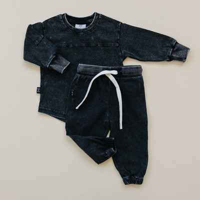Kids Riley Acid Wash Long Sleeve Set - Olive + Scout