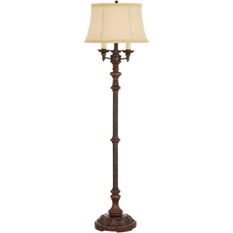 Barnes and Ivy Traditional Floor Lamp Candelabra Style 4-Light 64.5" Tall Italian Bronze Bell Shade for Living Room Reading Bedroom, 1 of 10
