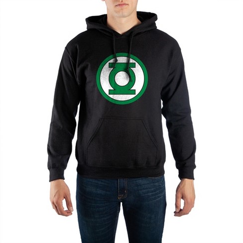 Mens Green Lantern Comic Book Superhero Black Hooded Sweatshirt 3x