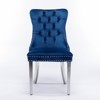 DOMETOUR Modern Velvet Dining Chair Solid Wood with Chrome Stainless Steel Plating Legs Nailhead Trim Set of 2 - 2 of 4