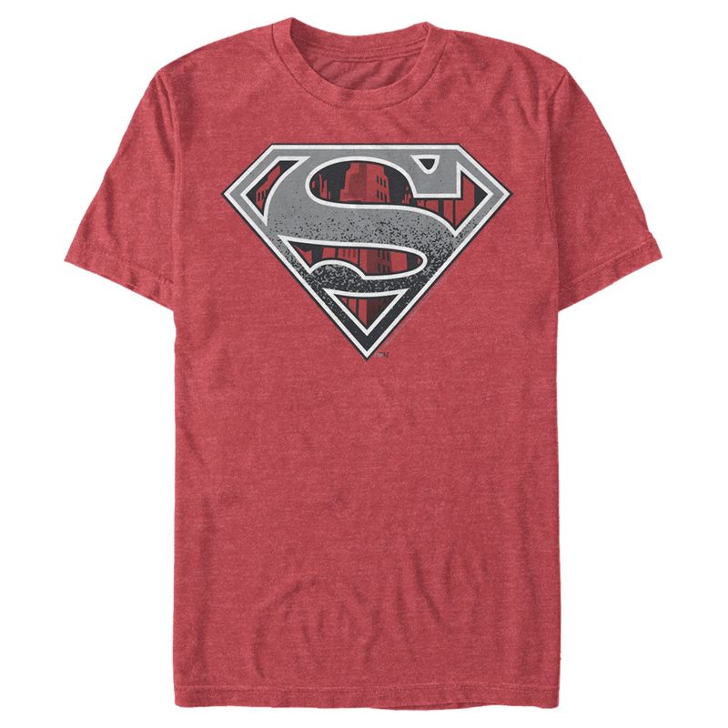 Men's Superman Logo Grunge T-Shirt, 1 of 5