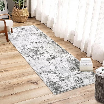 Washable Area Rug, Modern Abstract Low Pile Non-Slip Rug for Living Room, Bedroom & Office, Ultra Thin Indoor Carpet