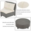 YOOCOZZ 6-Seat Outdoor Semicircle Rattan Sectional Sofa Set & Suit Combination with Table, Armrests and Cushions - 4 of 4