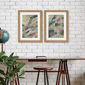 Americanflat Botanical Rustic Colorful Boho Abstract By Jetty Home - 2 Piece Gallery Framed Print Art Set