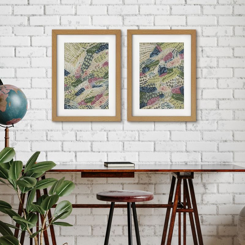 Americanflat Botanical Rustic Colorful Boho Abstract By Jetty Home - 2 Piece Gallery Framed Print Art Set, 1 of 5