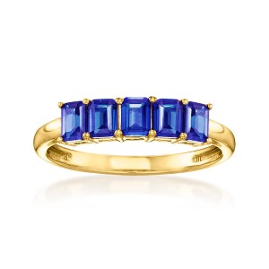 Pure Collection by Ross-Simons 1.30 ct. t.w. Lab-Grown Sapphire Ring in 18kt Gold Vermeil - 1 of 4