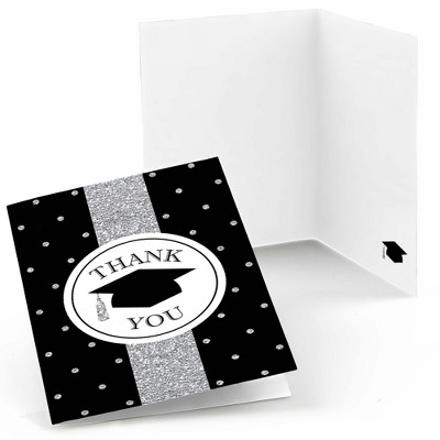 Big Dot of Happiness Silver Tassel Worth The Hassle - Graduation Party Thank You Cards (8 count)