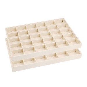 Unique Bargains Stackable Velvet Jewelry Organizer Trays with Removable Dividers for Drawer Set of 2 - 1 of 4