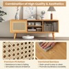 Tangkula Bamboo TV Stand for TVs up to 55” Media Console Table with 3-Level Adjustable Shelf Cable Management Holes - 3 of 4