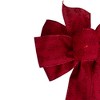 Northlight Glittered Poinsettia 6-Loop Christmas Bow Decoration - 9" x 14" - Red - image 3 of 3