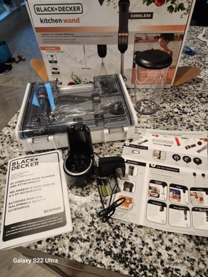 Black & Decker BCKM1013KS01 Kitchen Wand Variable Speed Lithium-Ion 3-in-1 Cordless Grey Kitchen Multi-Tool Kit