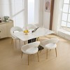Upholstered Dining Chairs with Curved Backrest and Golden Metal Legs, Elegant Chairs for Kitchen or Dining Room-Cuddlewood - 3 of 4