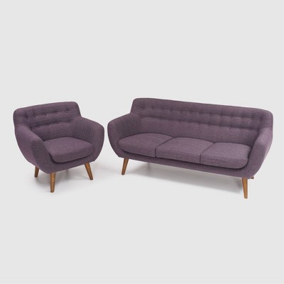 2pc Rhodes Mid - Century Modern Living Set Purple - RST Brands