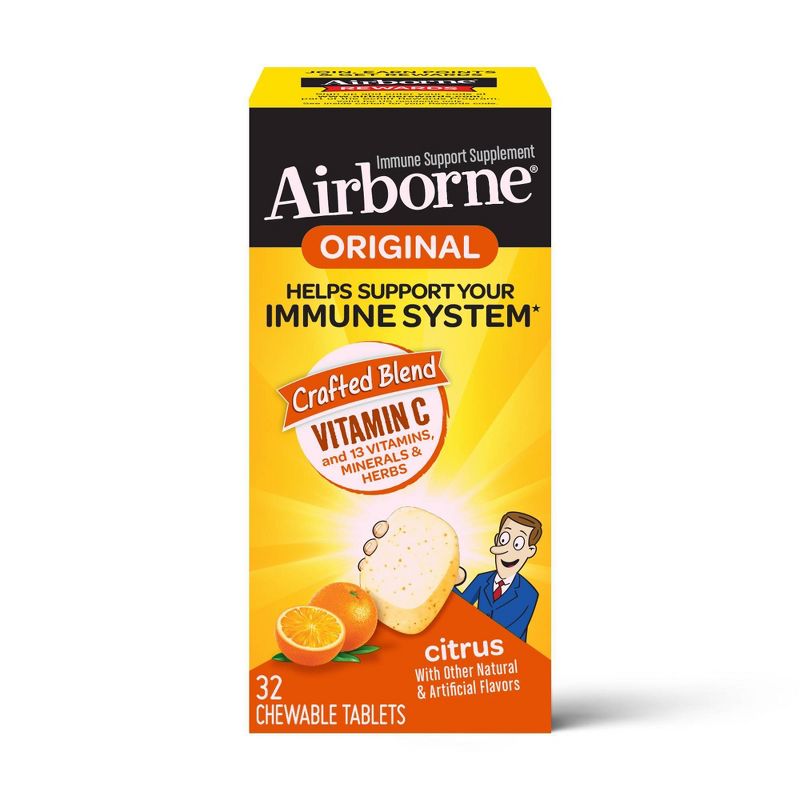 Airborne Immune Support Supplement Chewables - Citrus - 32ct, 1 of 10