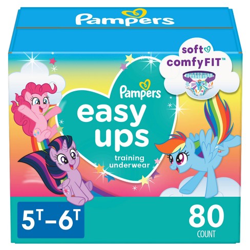Pampers Easy Ups Girls' My Little Pony Disposable Training Underwear -  5t-6t - 80ct : Target