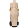 Allegra K Women's Platform Chain Decor Chunky High Heel Chelsea Boots - 3 of 4